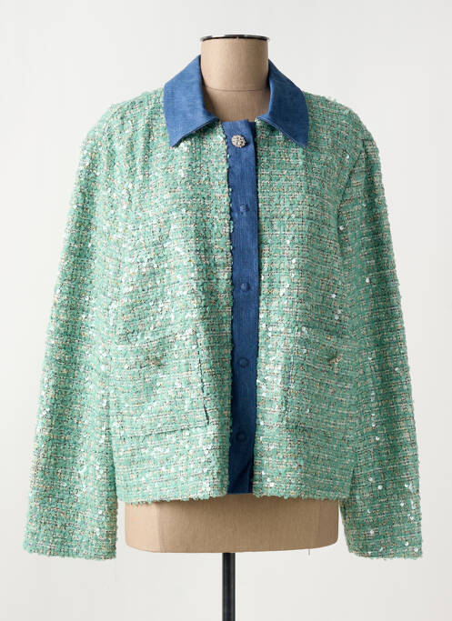 Veste chic fermeture boutonnée sur le devant vert DIXIE femme