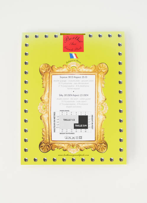 Collants vert BERTHE AUX GRANDS PIEDS pour femme