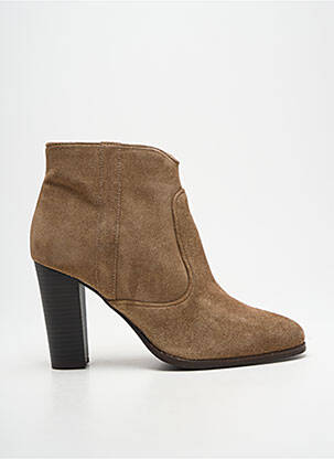 Bottines/boots nubuck talon de 7 à 9cm beige ALIWELL femme