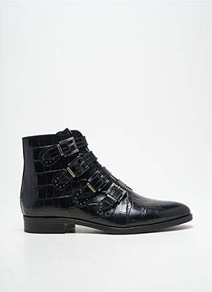 Bottines/boots tissage satiné talon plat jusqu'à 3cm noir MURATTI femme