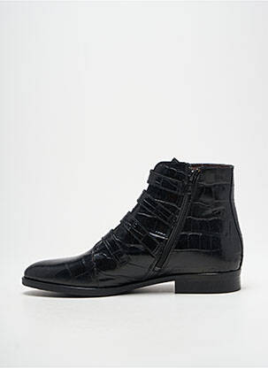 Bottines/boots tissage satiné talon plat jusqu'à 3cm noir MURATTI femme