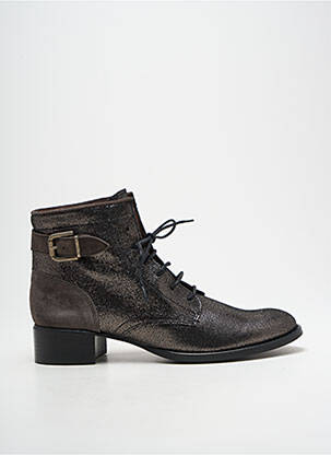 Bottines/boots tissage satiné talon plat jusqu'à 3cm argent MURATTI femme