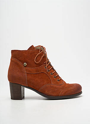 Bottines/boots nubuck talon de 4 à 6cm orange DKODE femme