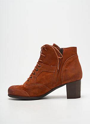 Bottines/boots nubuck talon de 4 à 6cm orange DKODE femme