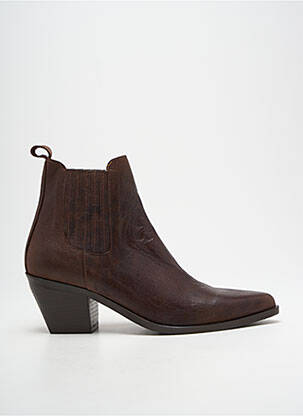 Bottines/boots matière lisse talon de 4 à 6cm marron NGY femme