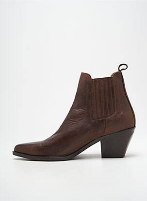 Bottines/boots matière lisse talon de 4 à 6cm marron NGY femme
