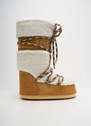 Bottes bout rond talon plat jusqu'à 3cm marron MOON BOOT femme