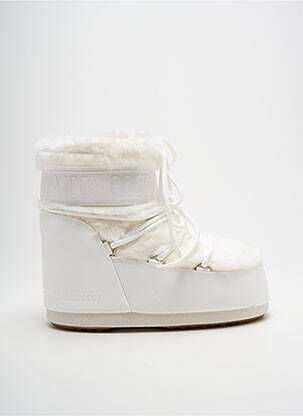 Bottines/boots bout rond talon plat jusqu'à 3cm blanc MOON BOOT femme
