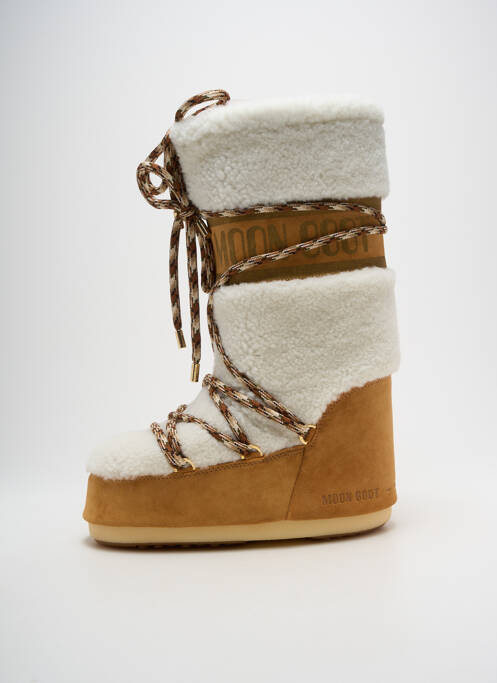 Bottes bout rond talon plat jusqu'à 3cm marron MOON BOOT femme