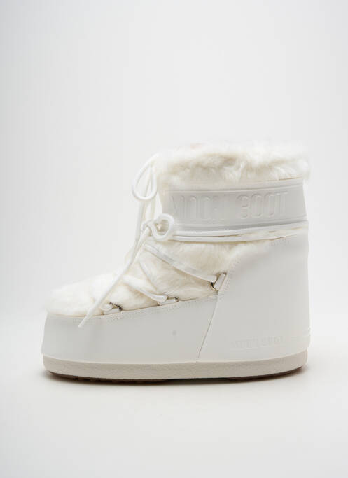 Bottines/boots bout rond talon plat jusqu'à 3cm blanc MOON BOOT femme