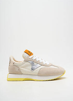 Baskets bout rond talon plat jusqu'à 3cm beige VICTORIA femme