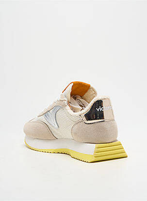Baskets bout rond talon plat jusqu'à 3cm beige VICTORIA femme