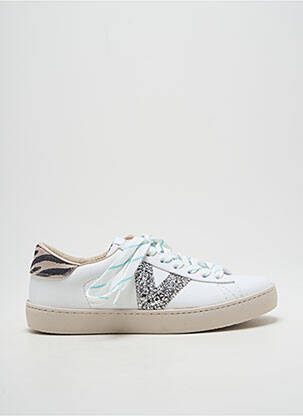 Baskets bout rond talon plat jusqu'à 3cm blanc VICTORIA femme