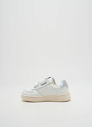 Baskets tissage tissage pailleté bout rond blanc VICTORIA fille