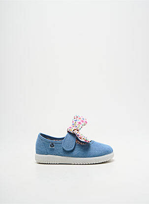 Baskets fermeture scratch bout rond bleu VICTORIA fille