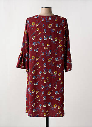 Robe mi-longue imprimé fleurs manches longues rouge ROMEO POUR JULIETTE femme
