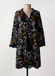 Robe mi-longue imprimé fleurs manches longues noir ROMEO POUR JULIETTE femme