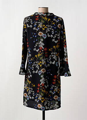 Robe mi-longue imprimé fleurs manches longues noir ROMEO POUR JULIETTE femme