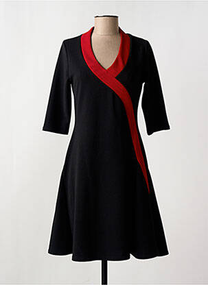 Robe mi-longue manches 3/4 manches 3/4 noir ROMEO POUR JULIETTE femme