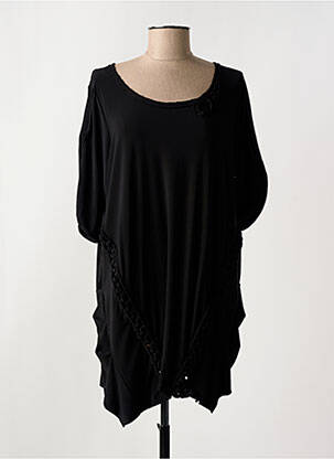 Robe courte manches 3/4 manches 3/4 noir ALAIN MURATI femme