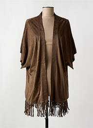 Veste casual tissage suedine marron CHERRY COUTURE femme
