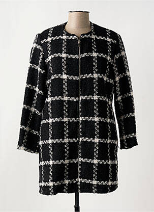 Manteau long coupe droite sans capuche noir ROMEO POUR JULIETTE femme