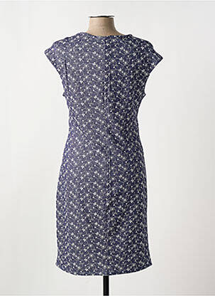 Robe mi-longue imprimé fleurs manches courtes bleu ROMEO POUR JULIETTE femme