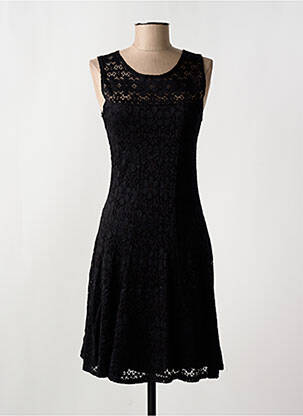 Robe mi-longue noir PARISIENNE pour femme