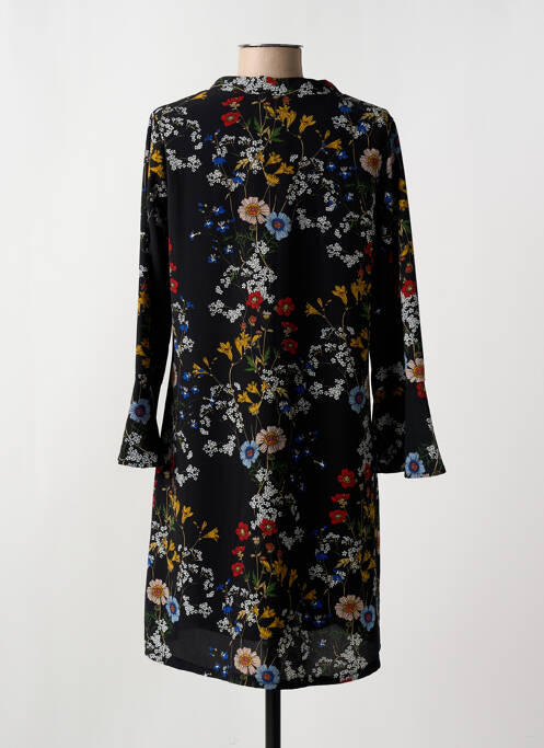 Robe mi-longue imprimé fleurs manches longues noir ROMEO POUR JULIETTE femme
