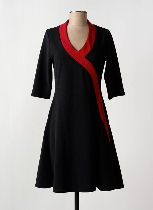 Robe mi-longue manches 3/4 manches 3/4 noir ROMEO POUR JULIETTE femme