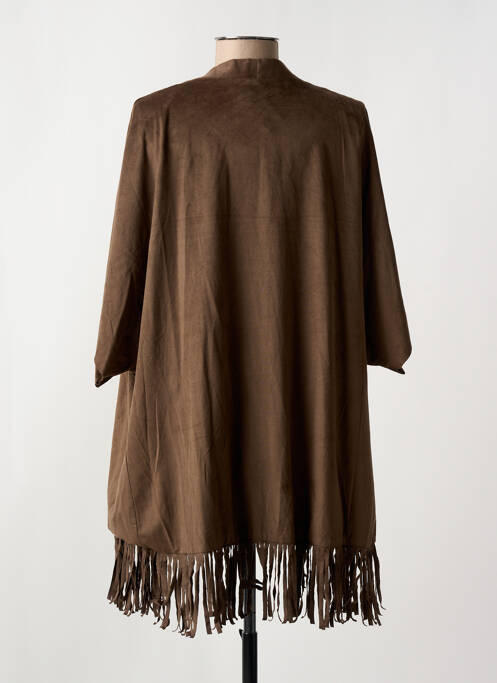 Veste casual tissage suedine marron CHERRY COUTURE femme