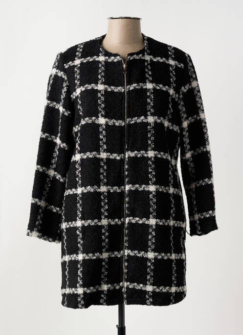 Manteau long coupe droite sans capuche noir ROMEO POUR JULIETTE femme
