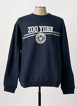 Sweat-shirt manches longues manches longues bleu ZOO YORK homme