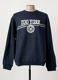 Sweat-shirt manches longues manches longues bleu ZOO YORK homme