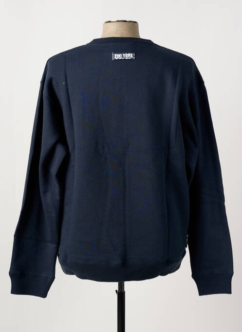 Sweat-shirt manches longues manches longues bleu ZOO YORK homme