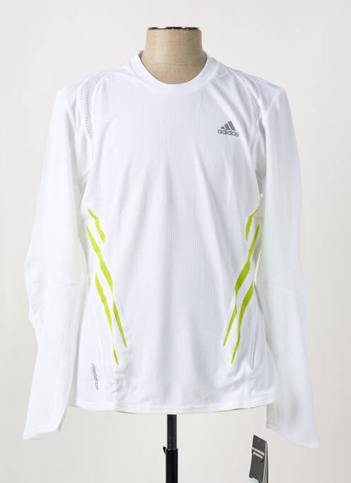 T-shirt coupe cintrée manches longues blanc ADIDAS homme