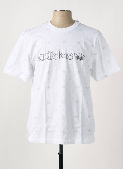 T-shirt coupe droite manches courtes blanc ADIDAS homme