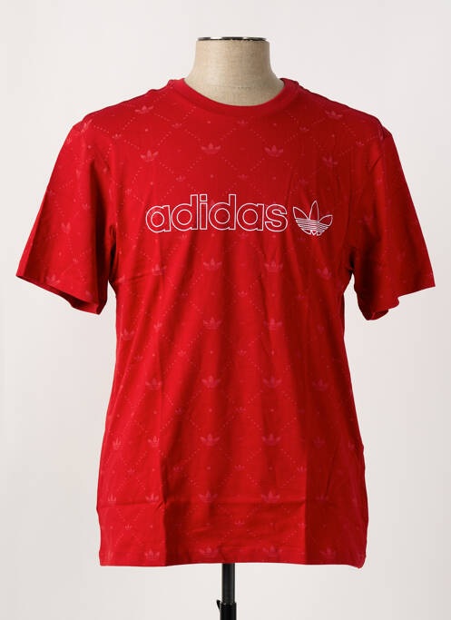 T-shirt coupe droite manches courtes rouge ADIDAS homme