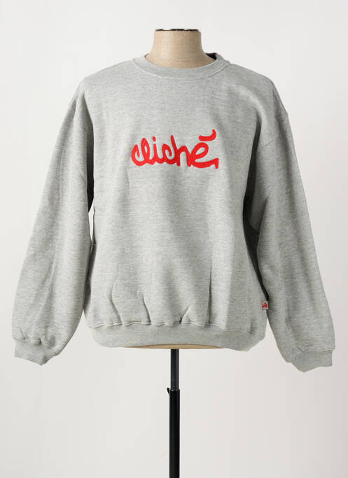 Sweat-shirt gris CLICHE homme