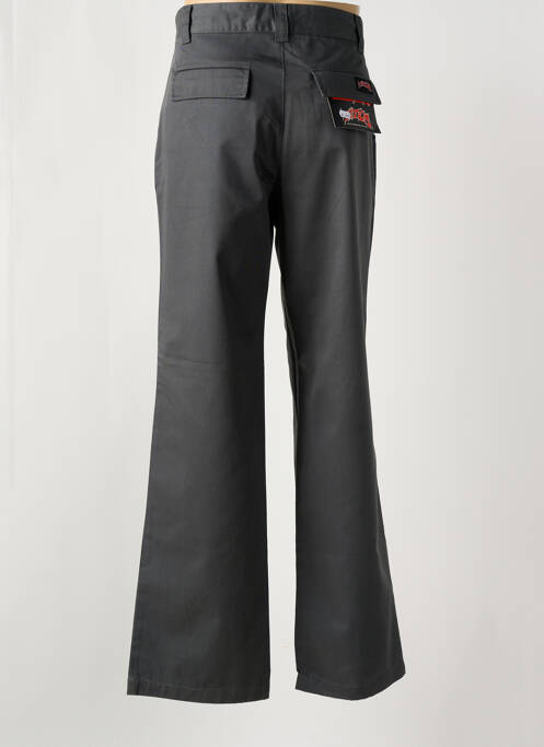 Pantalon flare fermeture zippée sous rabat boutonné gris TITUS homme
