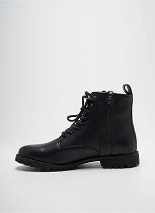 Bottines/boots matière lisse talon bas noir BLACKSTONE homme