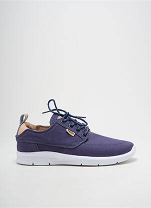 Baskets tissage toile talon compensé bleu VANS homme