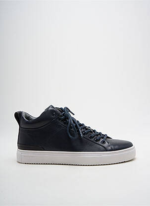 Baskets matière lisse bout rond bleu BLACKSTONE homme