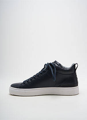 Baskets matière lisse bout rond bleu BLACKSTONE homme