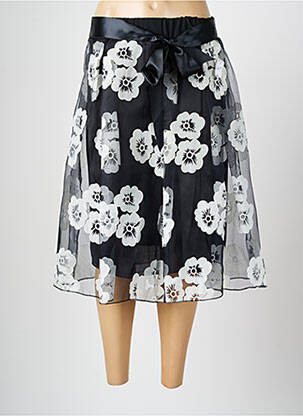Jupe mi-longue coupe évasée noir CHARBELL femme