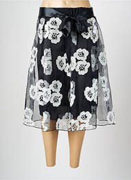 Jupe mi-longue coupe évasée noir CHARBELL femme