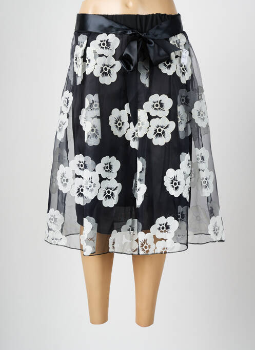 Jupe mi-longue noir CHARBELL pour femme