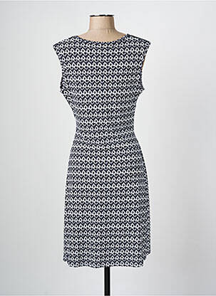 Robe mi-longue imprimé fantaisie manches courtes bleu ROMEO POUR JULIETTE femme