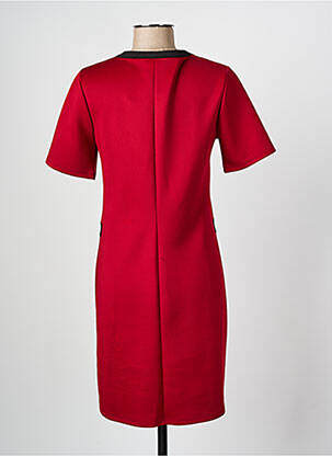 Robe mi-longue manches courtes manches courtes rouge KAYANE femme