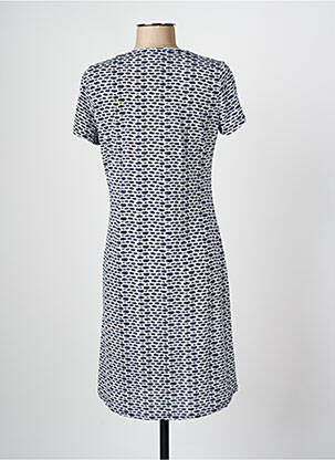 Robe mi-longue imprimé fantaisie manches courtes bleu ROMEO POUR JULIETTE femme